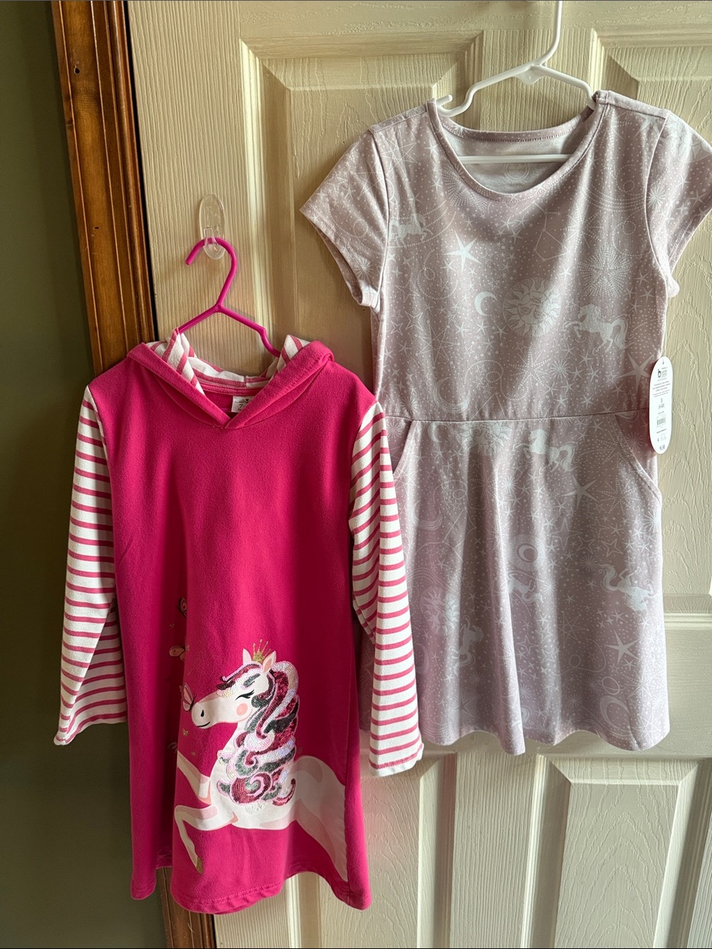 Girls Unicorn dress bundle - Hooded Tunic & Pastel Unicorn Dress Set